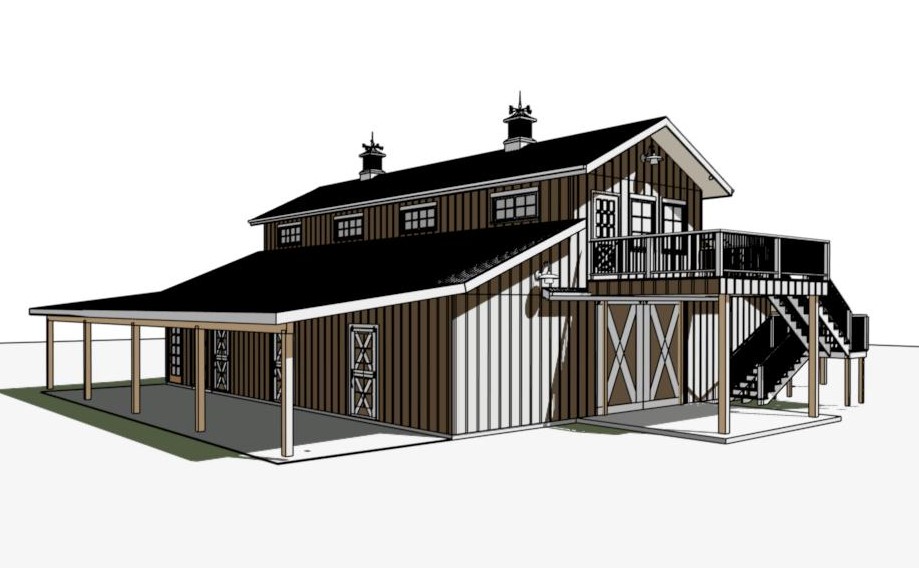 Western Raised Center Pole Barn home